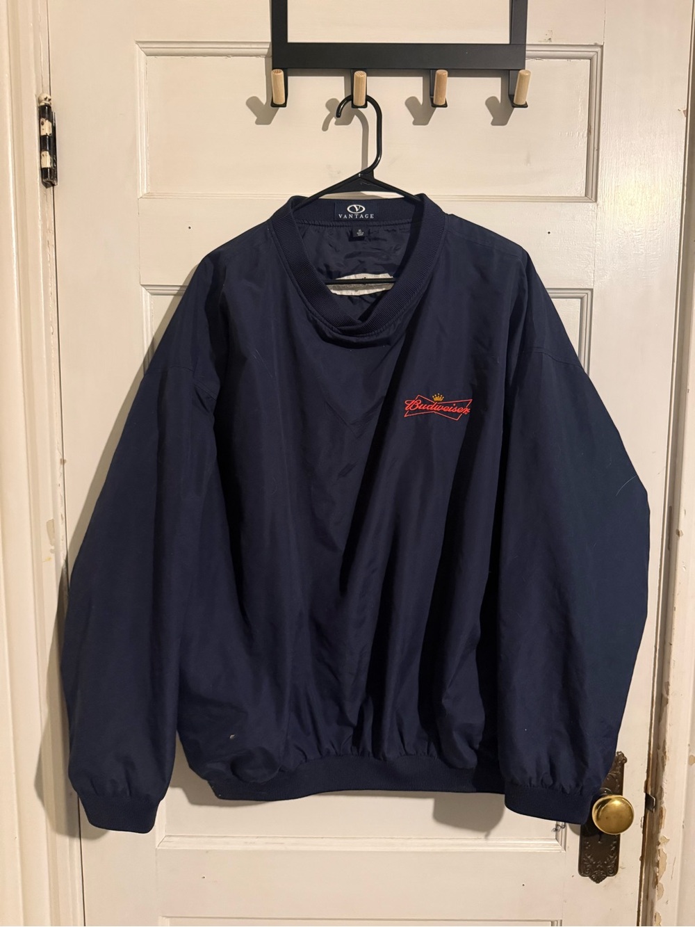 Budweiser Navy Pullover Windbreaker with Red Logo